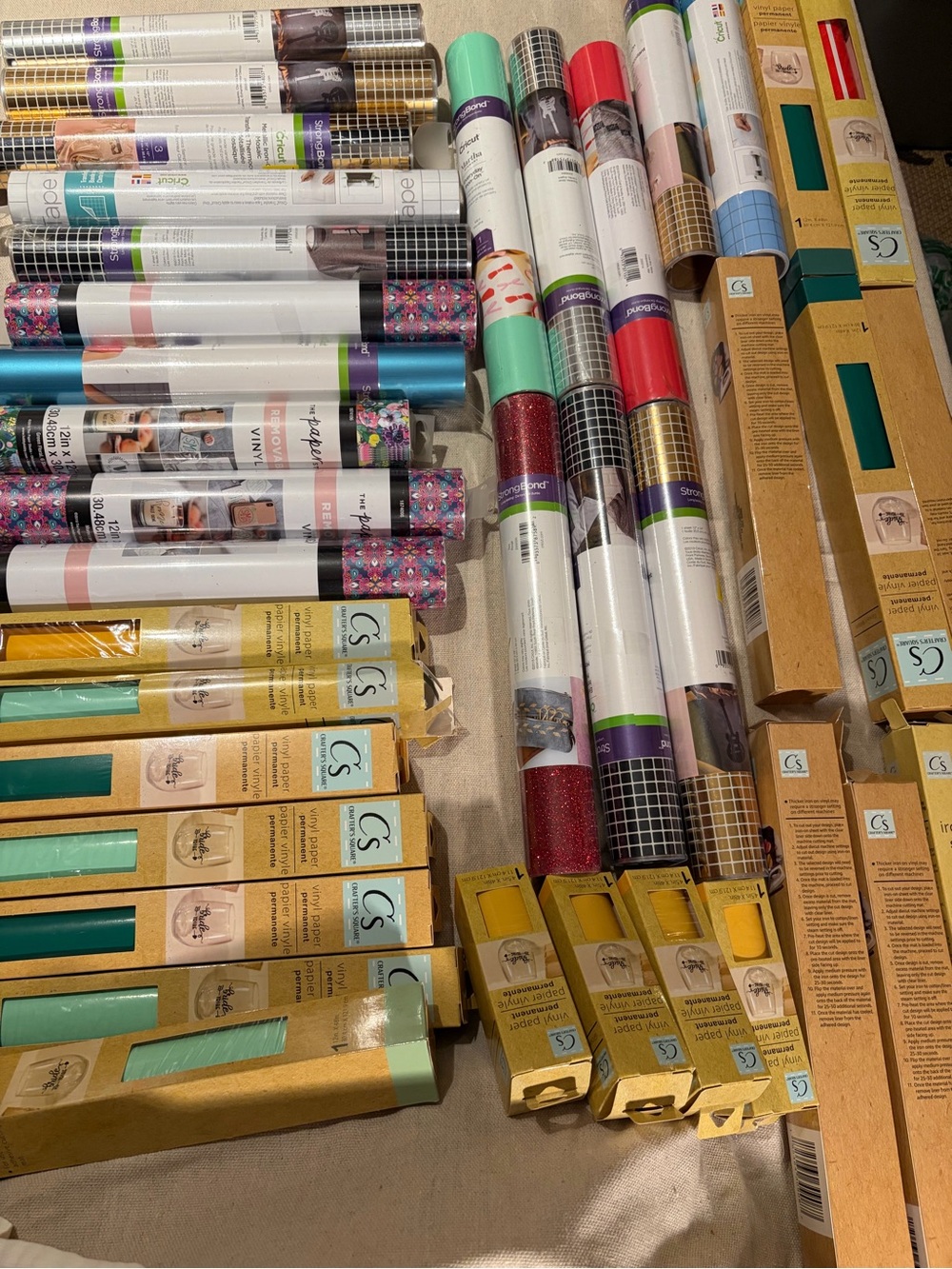 Assorted Craft Vinyl & Adhesive Rolls - Mixed Colors